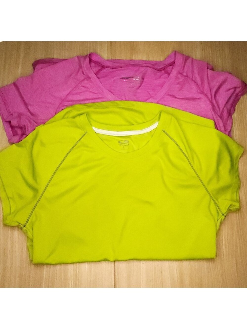Womens Champion Sketchers Pink Yellow Athletic Shirt Bundle Large
